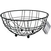 Wholesale - Matte Black Double Wire Grid Fruit Basket C/P 24, UPC: 195010013079